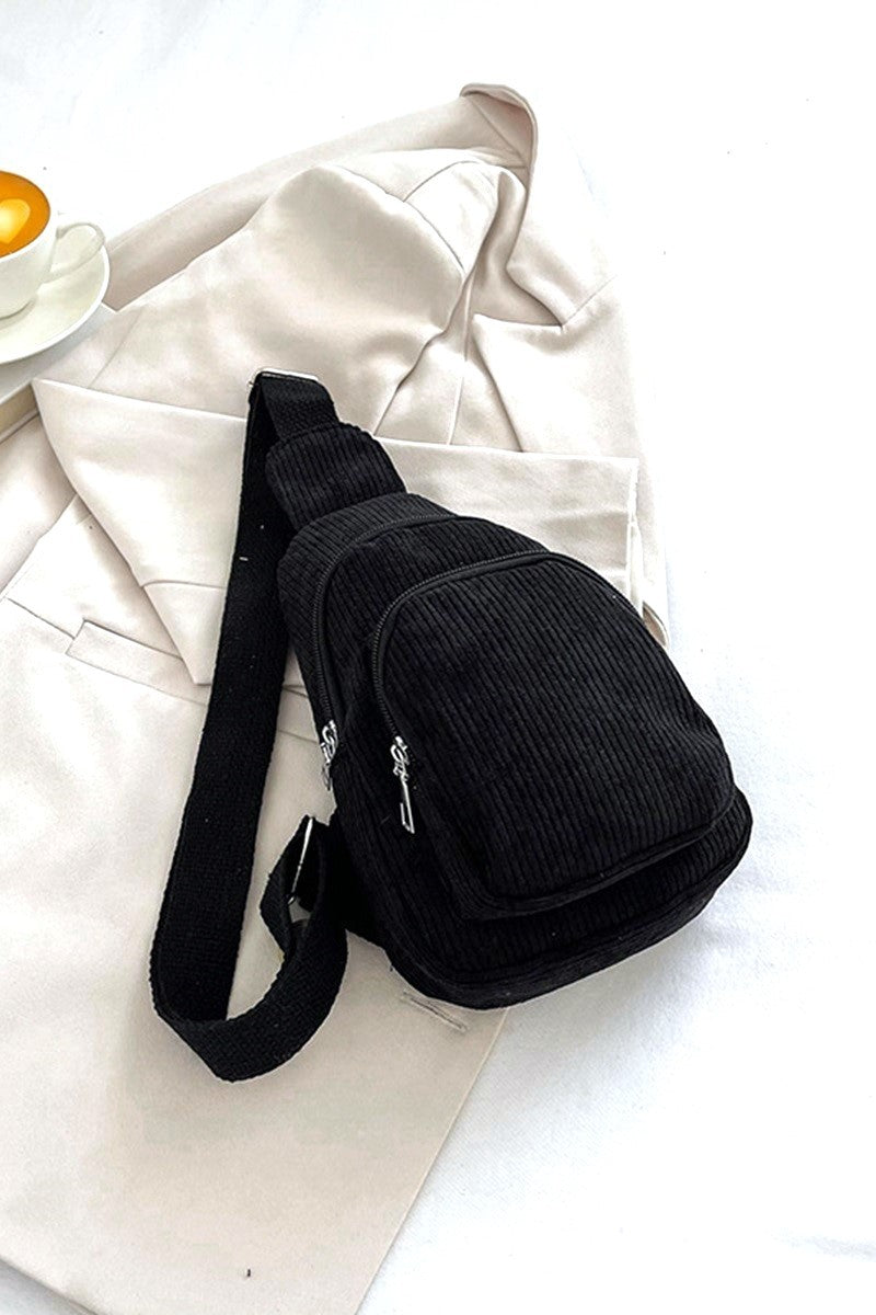 Vintage Corduroy Crossbody Sling Bag