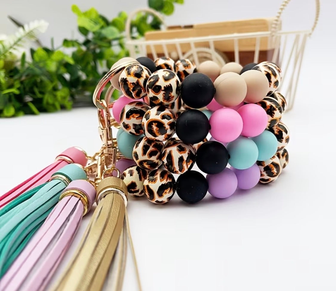 Animal Print Wristlet Keychain