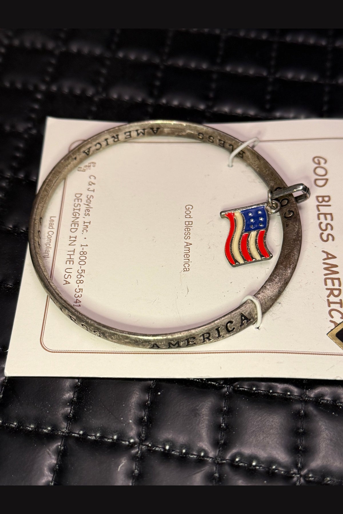 God Bless America Bracelet w/Charm