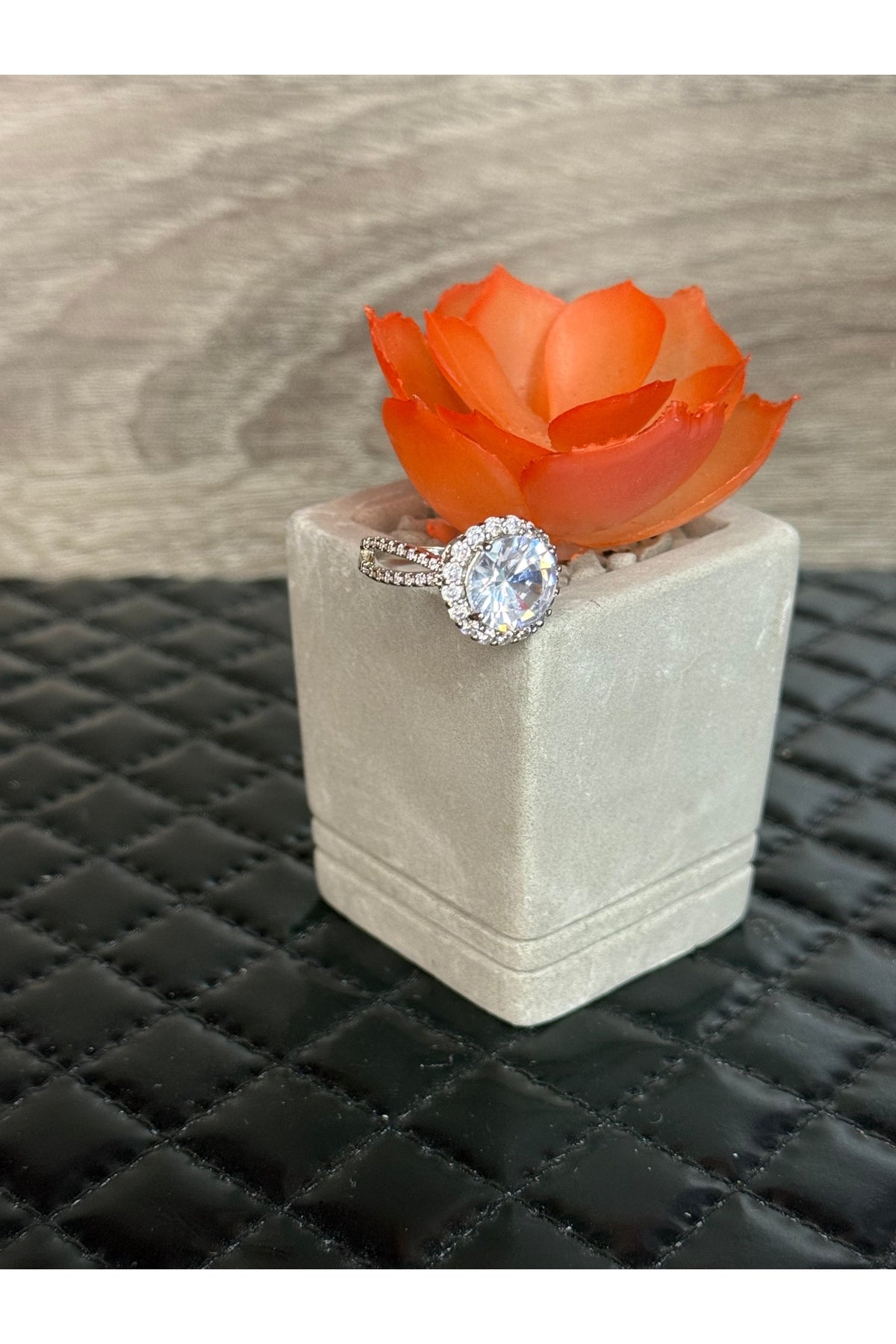 Circle Halo Cubic Zirconium Ring (Size 8)