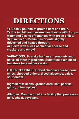Carmie’s Campfire Chili Soup Mix