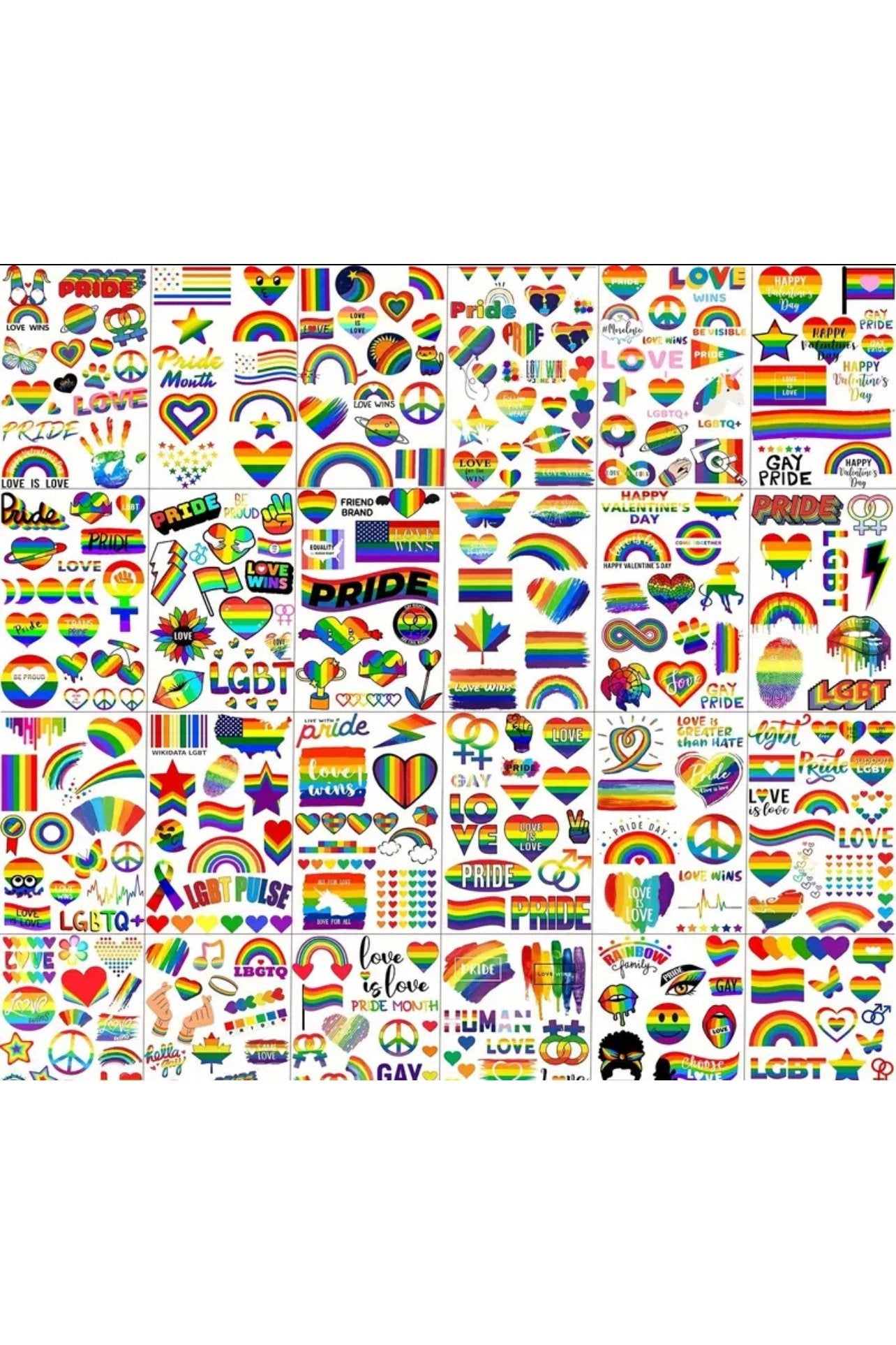 PRIDE Rainbow Temporary Tattoos
