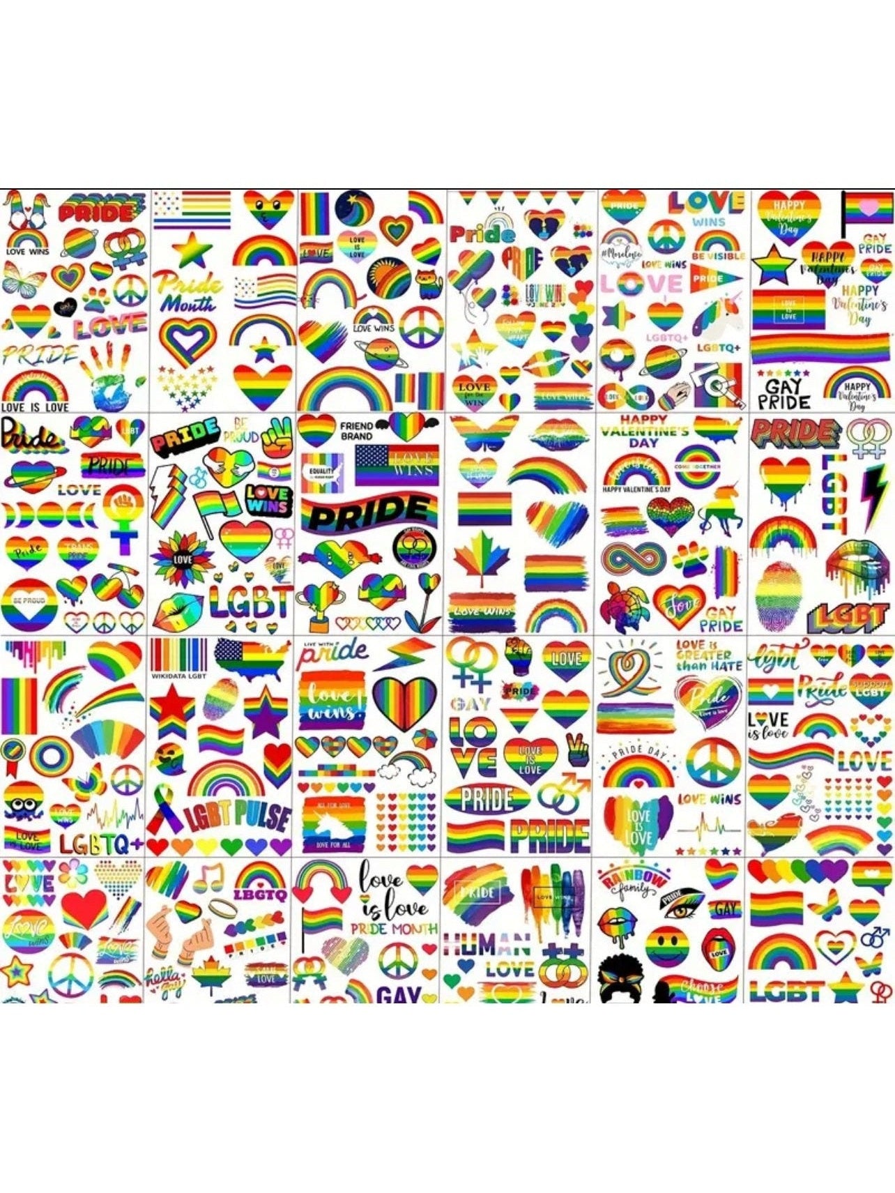 PRIDE Rainbow Temporary Tattoos