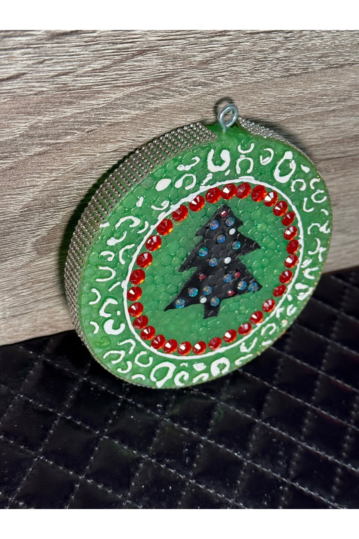 Christmas Leopard Circle Freshie