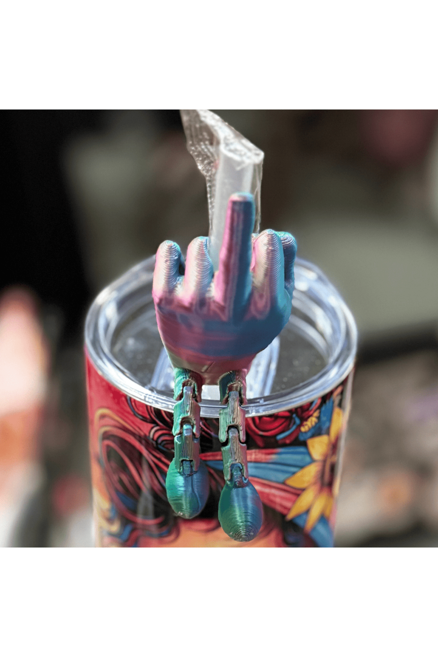 3D Printed Finger Straw Decor