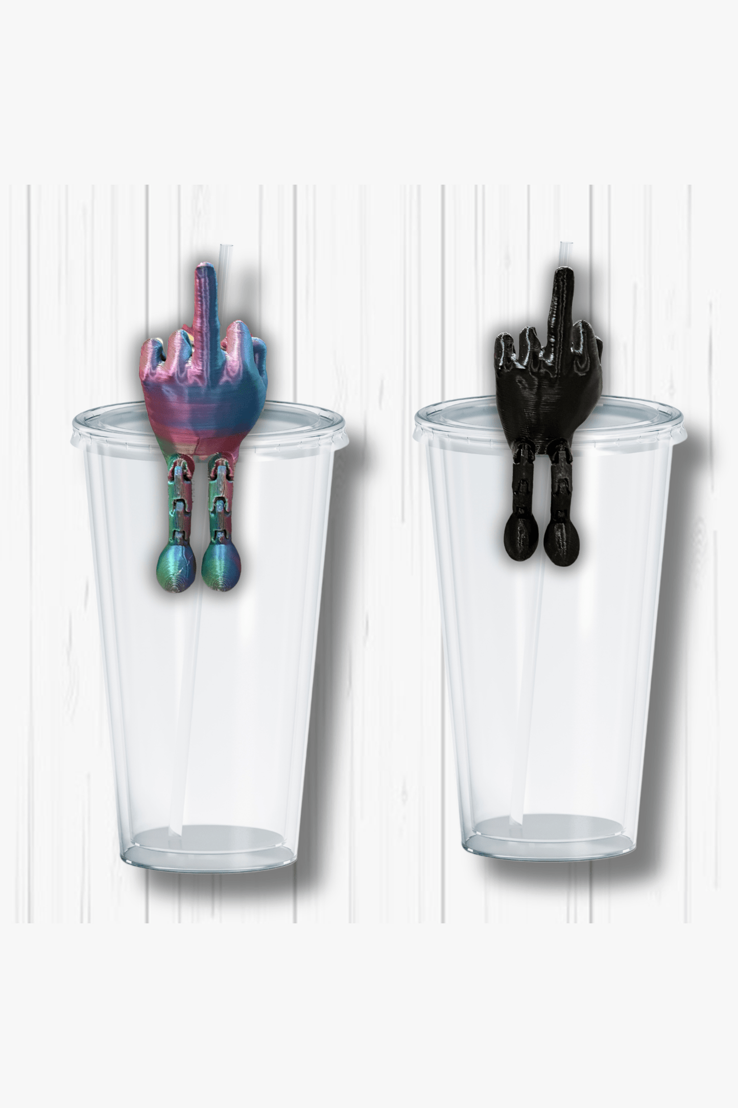 3D Printed Finger Straw Decor