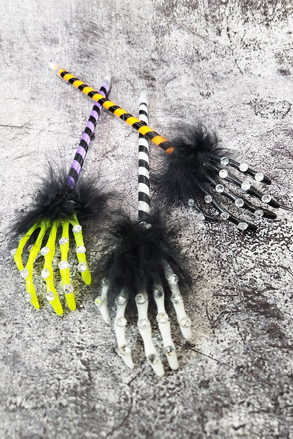 Fuzzy Skeleton Hand Pens