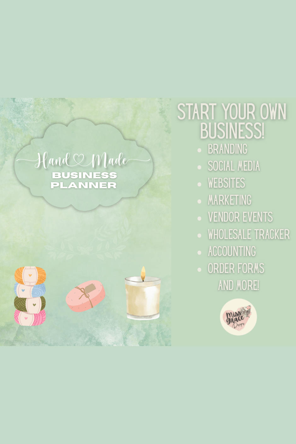 Home Based Business Planner (Digital or Print)| Start Your Own Business | Crochet, Knit, Soap, Candles, Paint, Cricut and more! Learn to be your own boss!