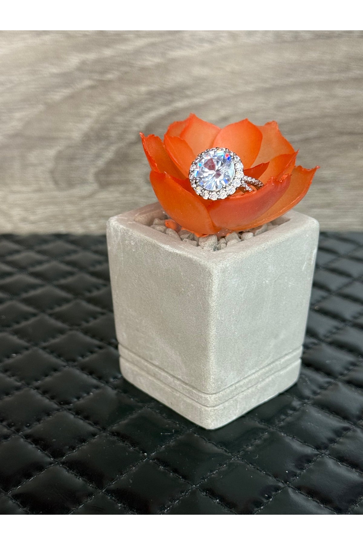Circle Halo Cubic Zirconium Ring (Size 8)