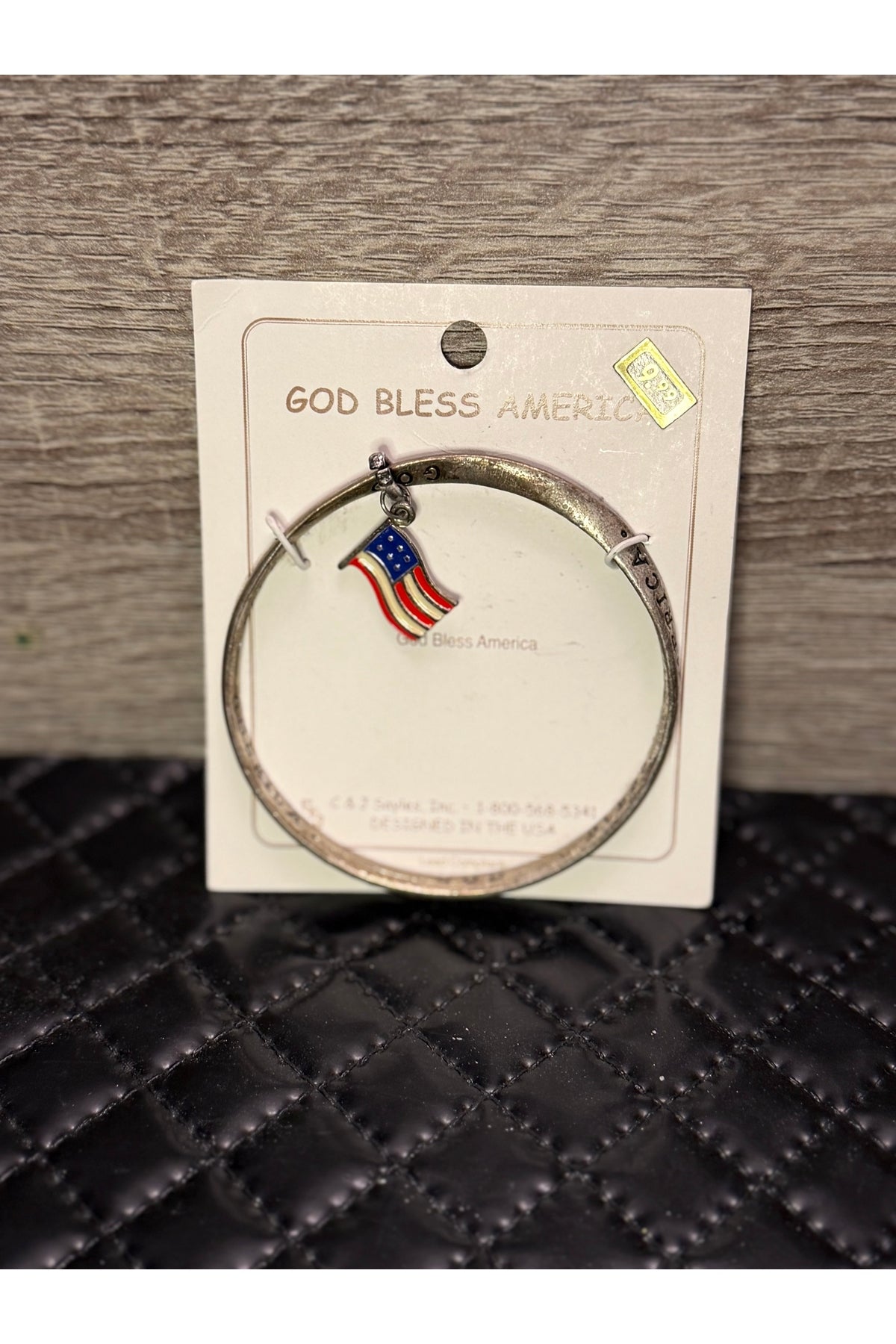 God Bless America Bracelet w/Charm