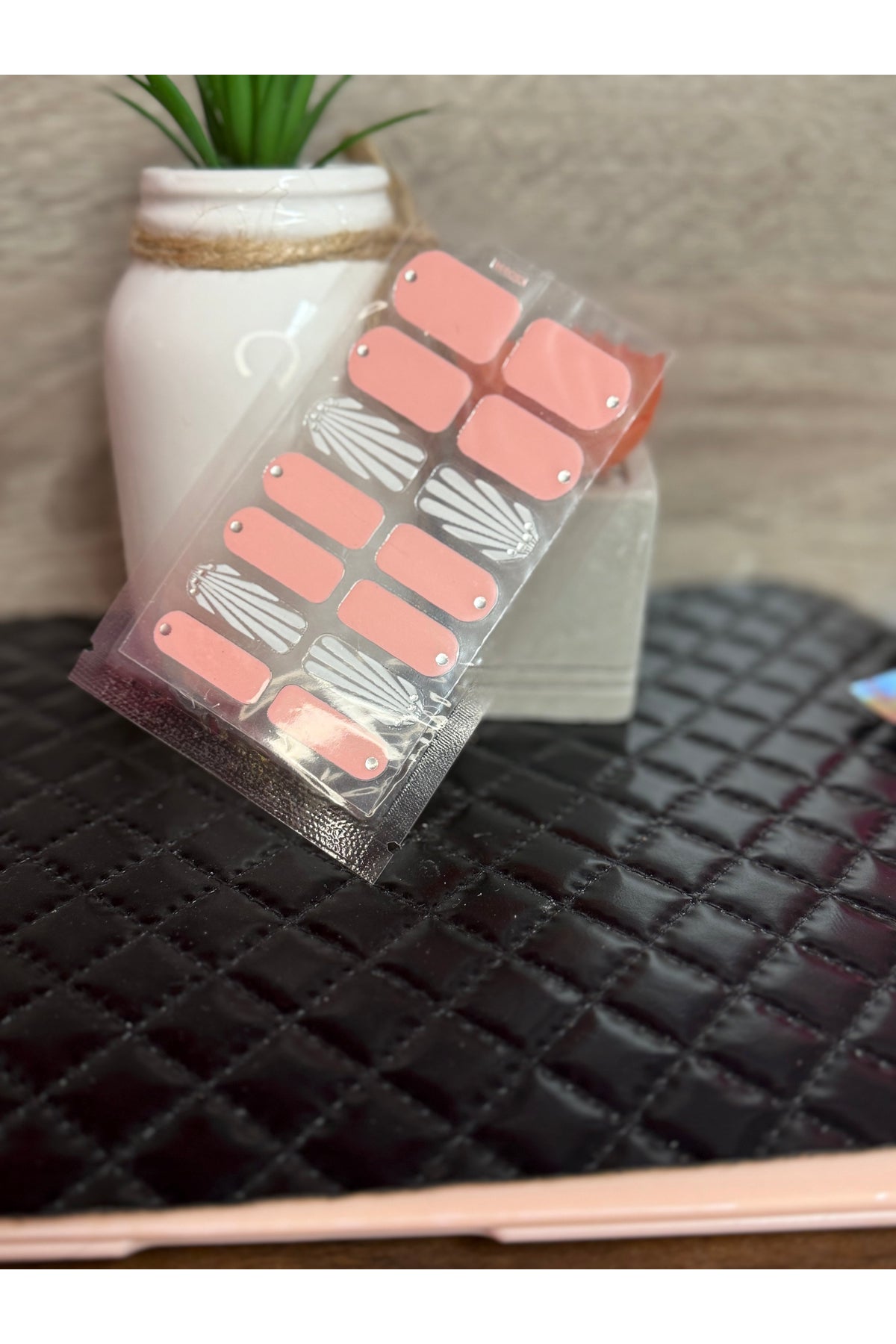 Pink and Clear Gem Nail Polish Strips