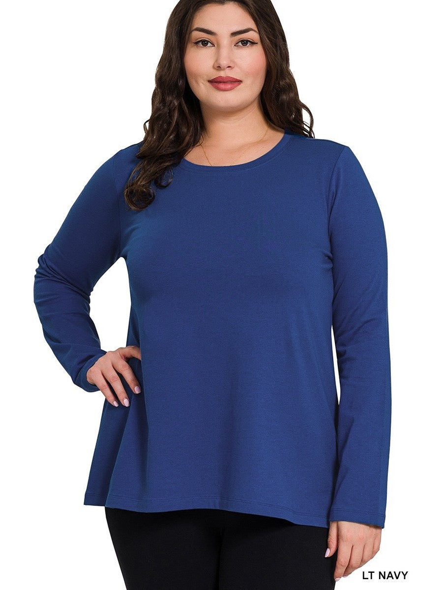Zenana Long Sleeve Crew Neck