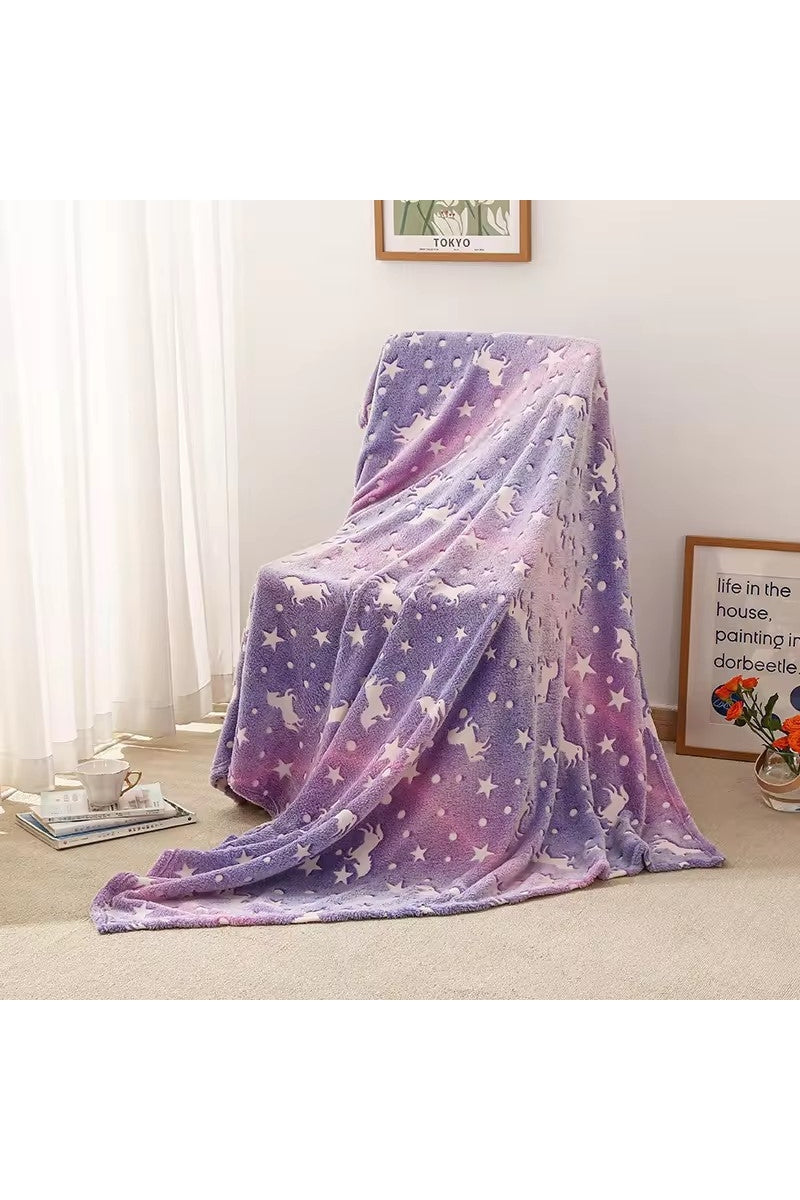 Purple Unicorn Glow Blanket