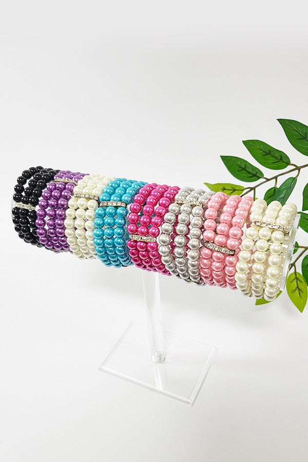 Triple Faux Pearl Bracelet