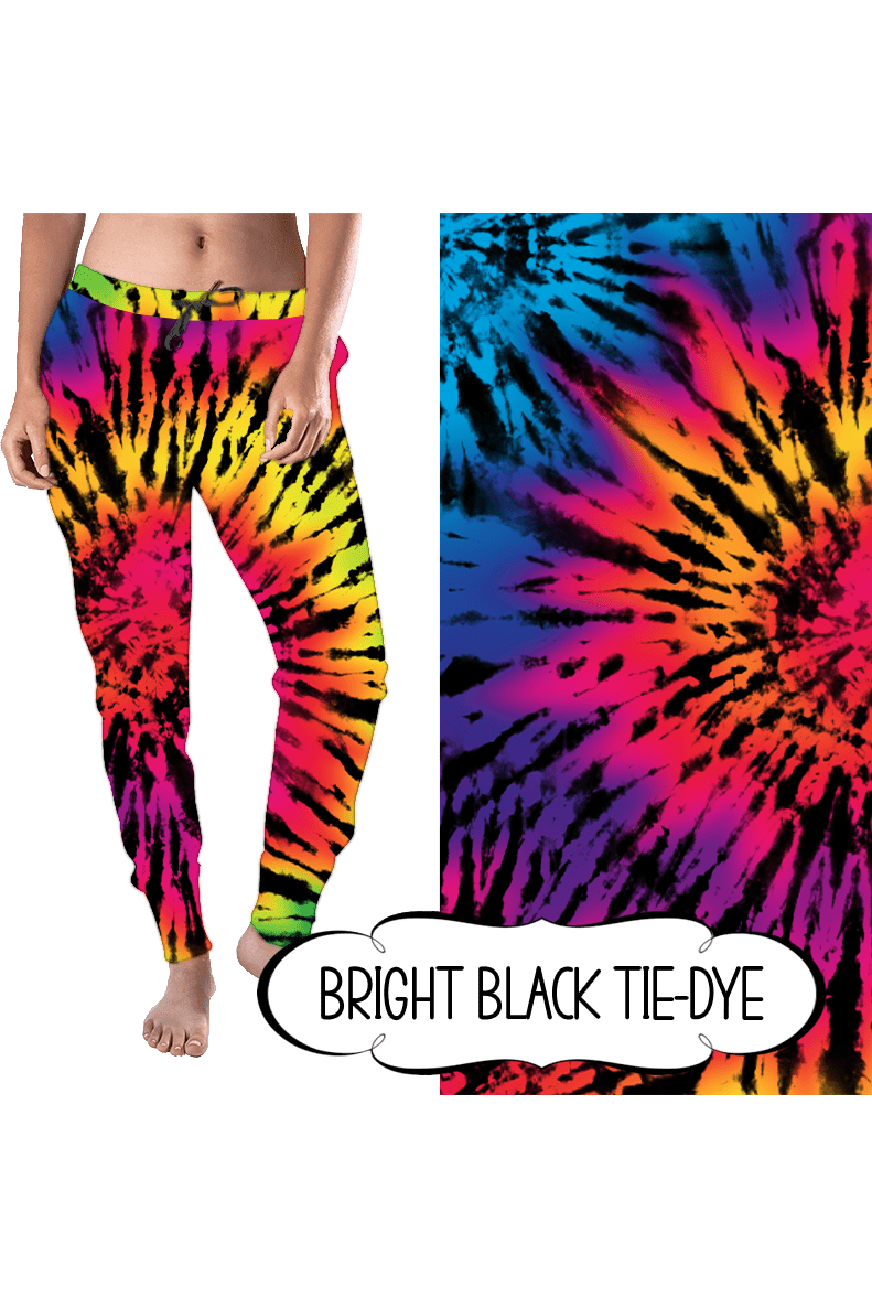 Joggers - Bright Black TieDye - by Eleven & Co.