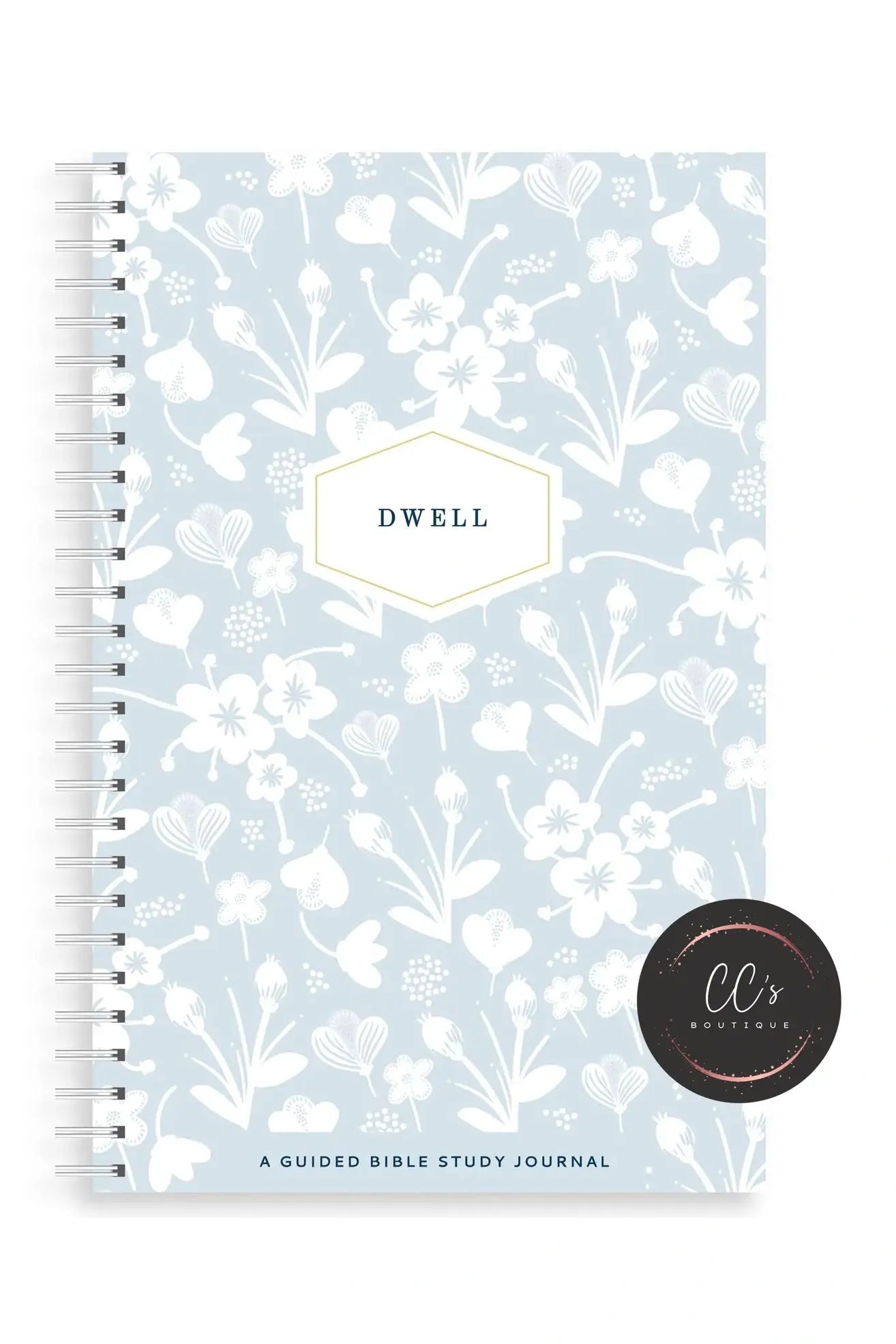 Dwell Bible Study Journal, Blue and White Floral