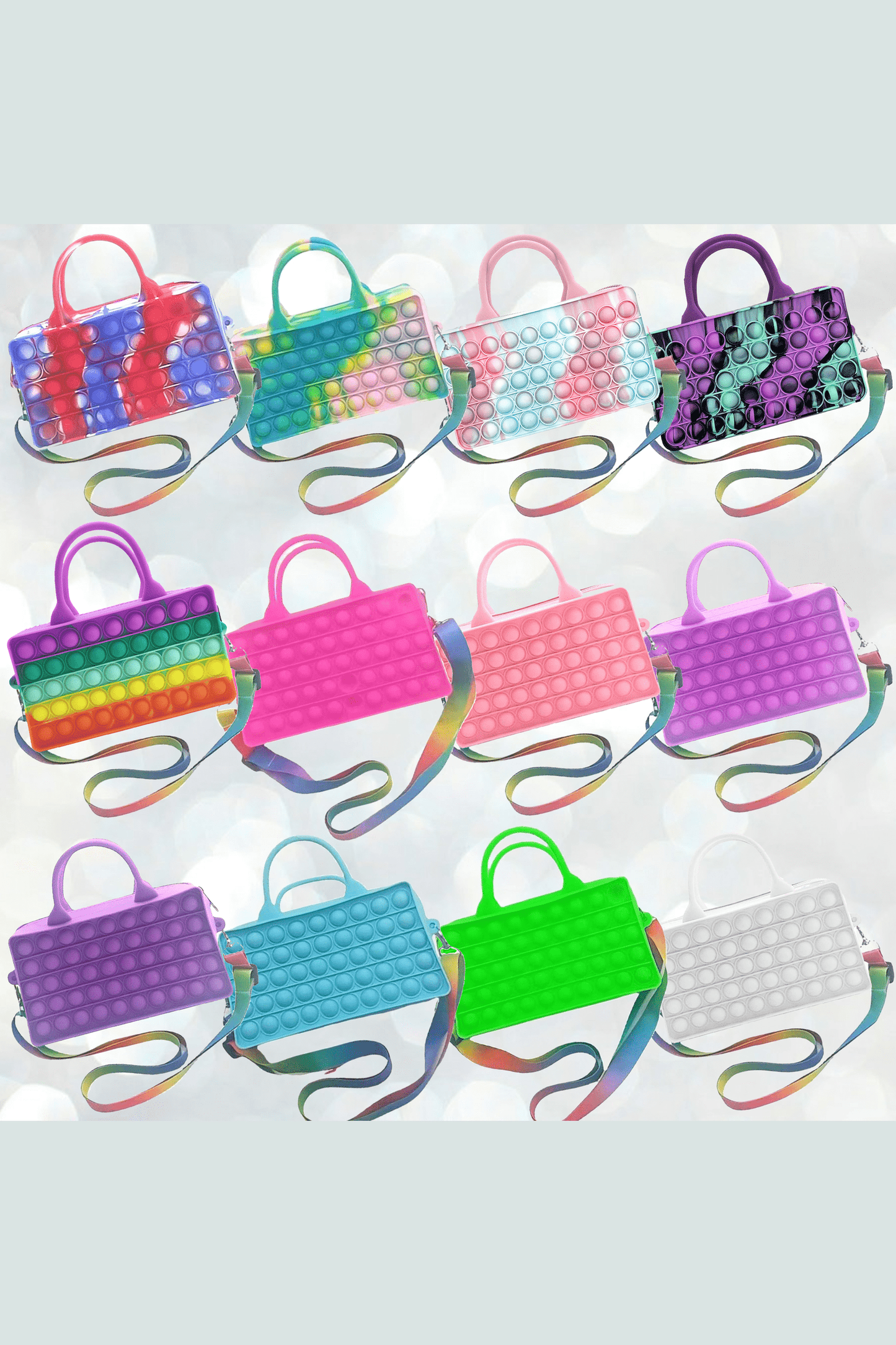 Popper Fidget Purse w/Rainbow Strap