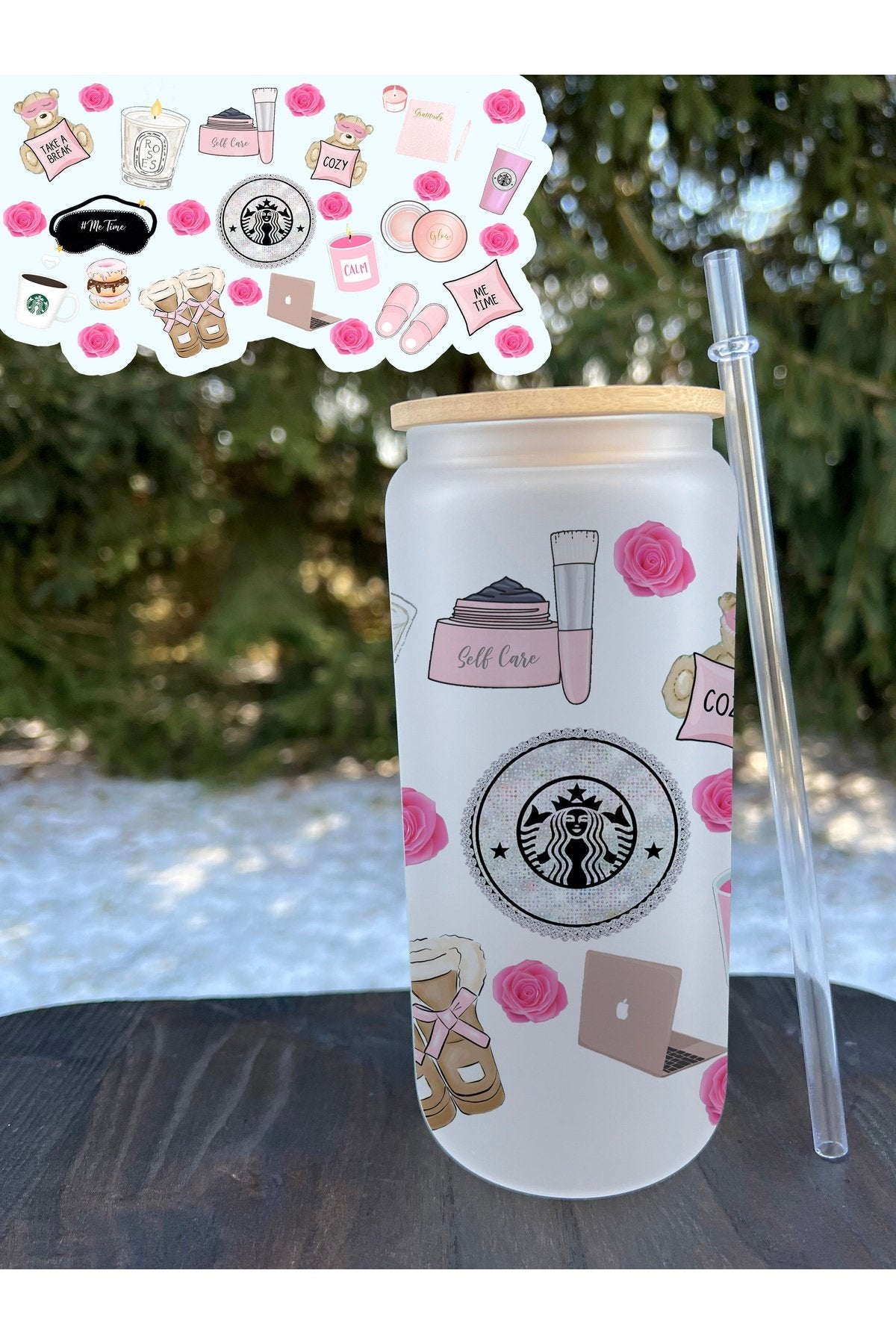 Girl Time Frosted Glass Can 20oz