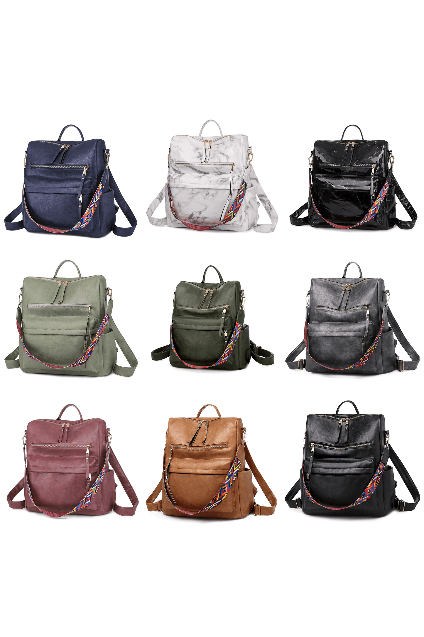 PU Leather Backpack Purses