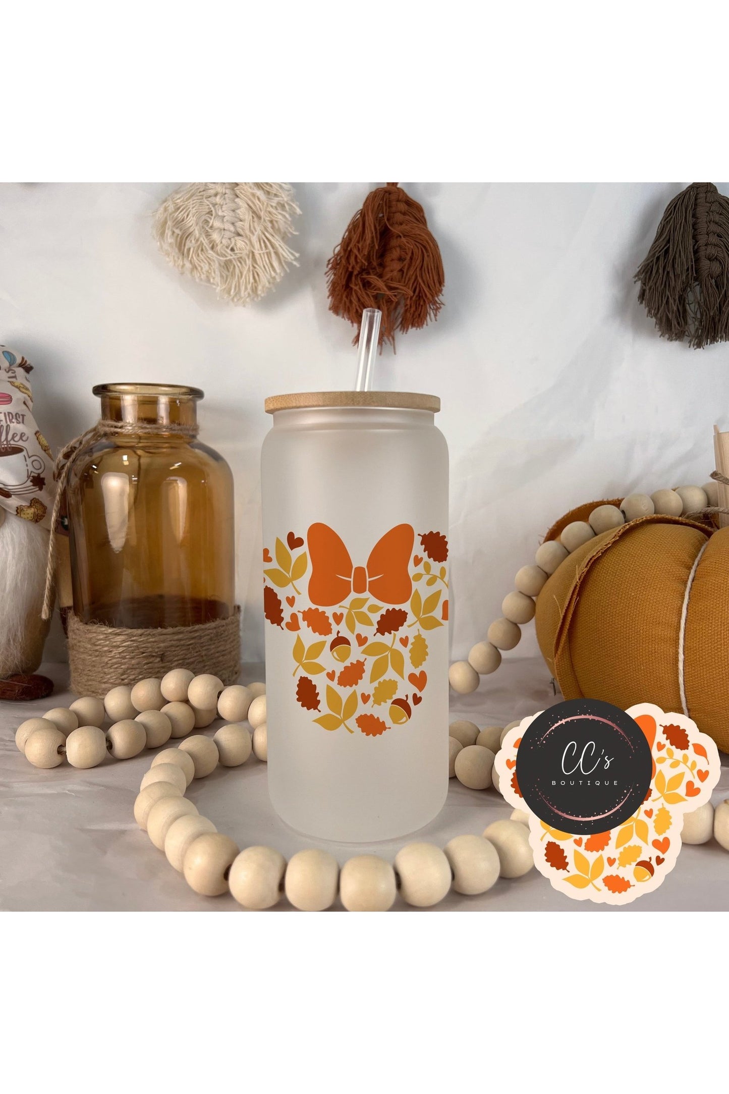 Fall Mouse Frosted Glass Can 20oz