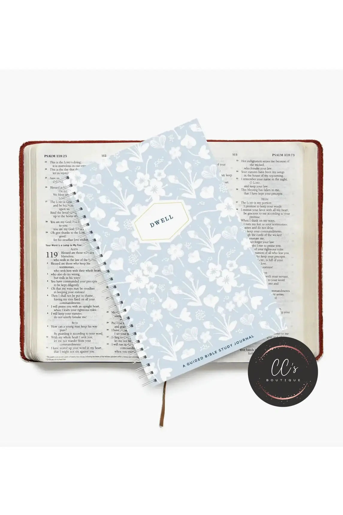 Dwell Bible Study Journal, Blue and White Floral