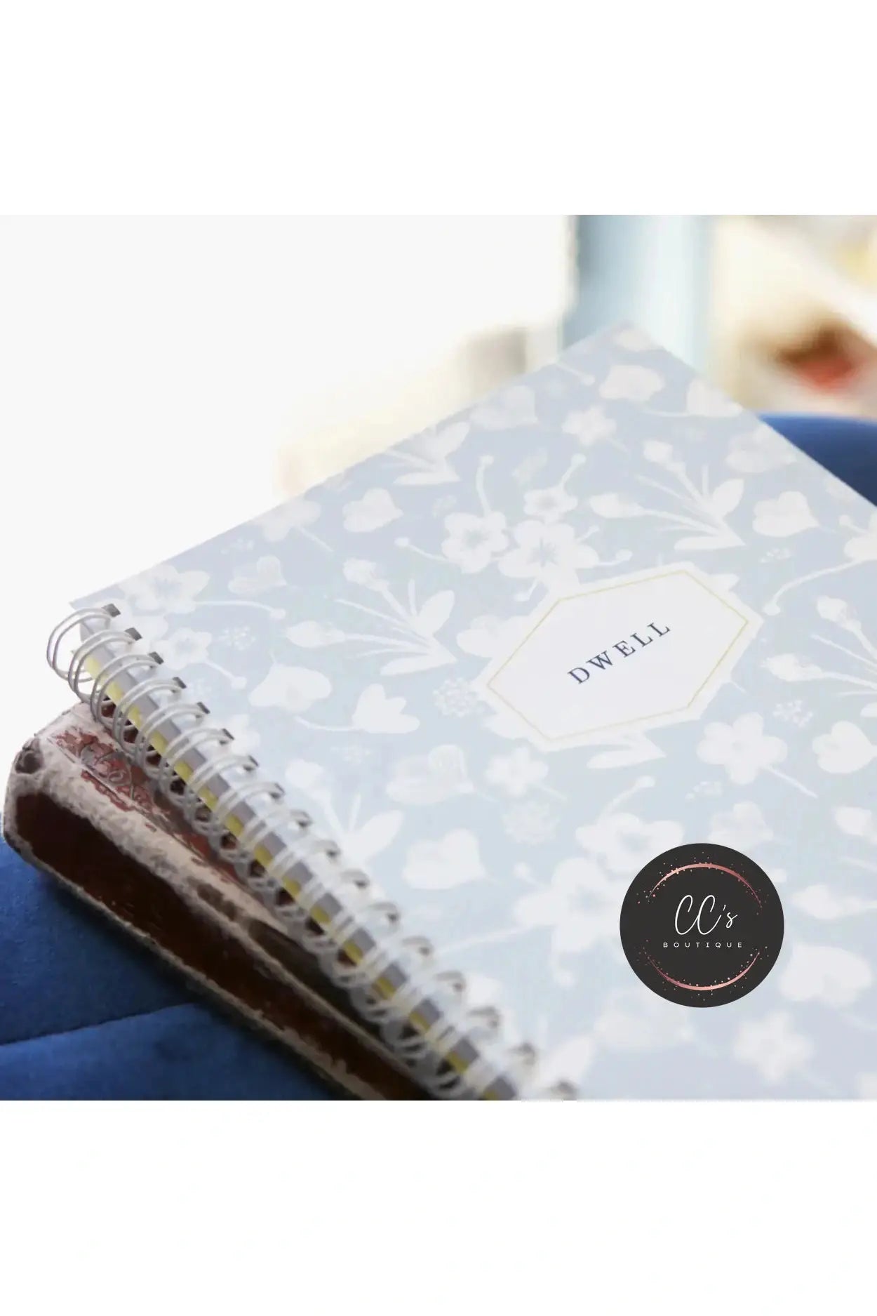 Dwell Bible Study Journal, Blue and White Floral