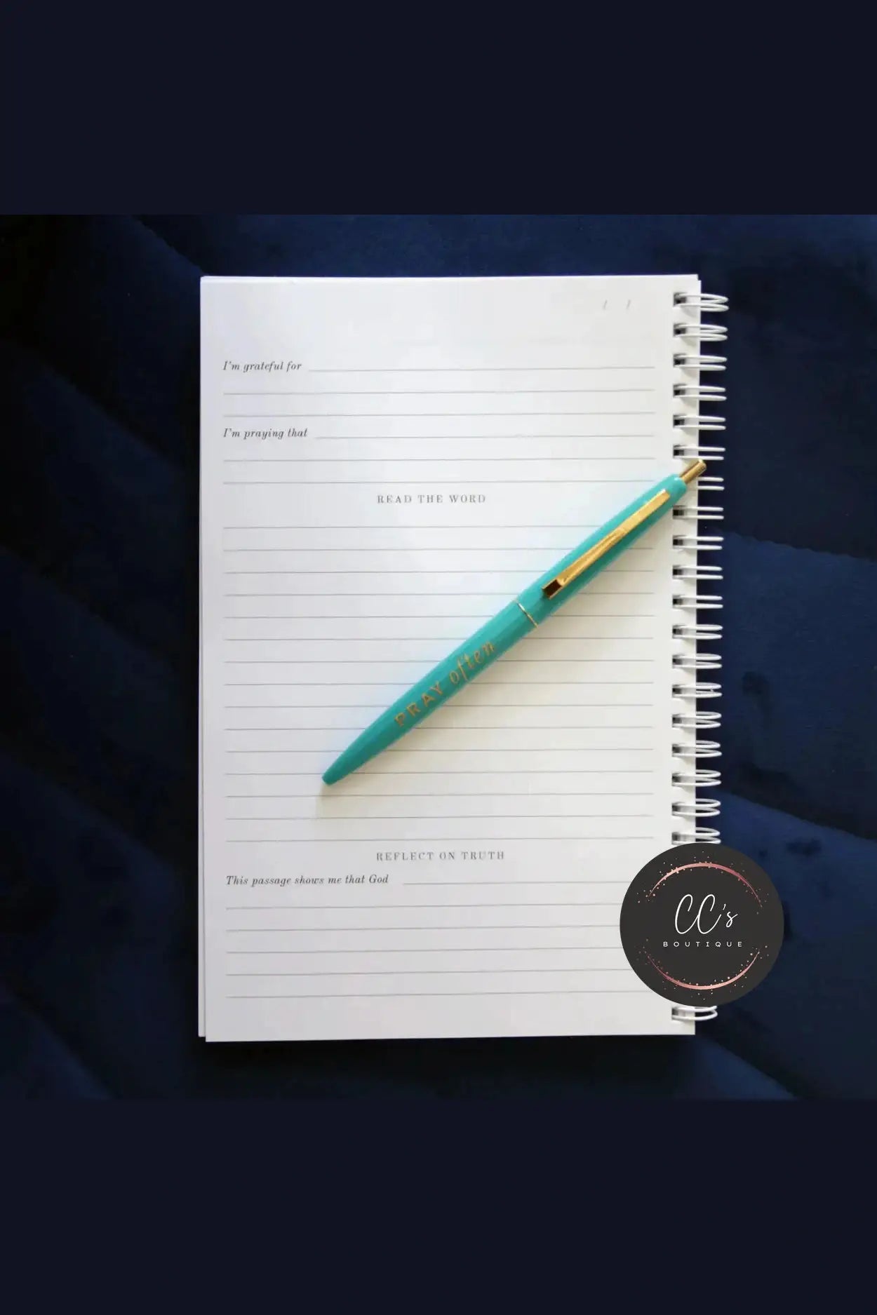 Dwell Bible Study Journal, Blue and White Floral