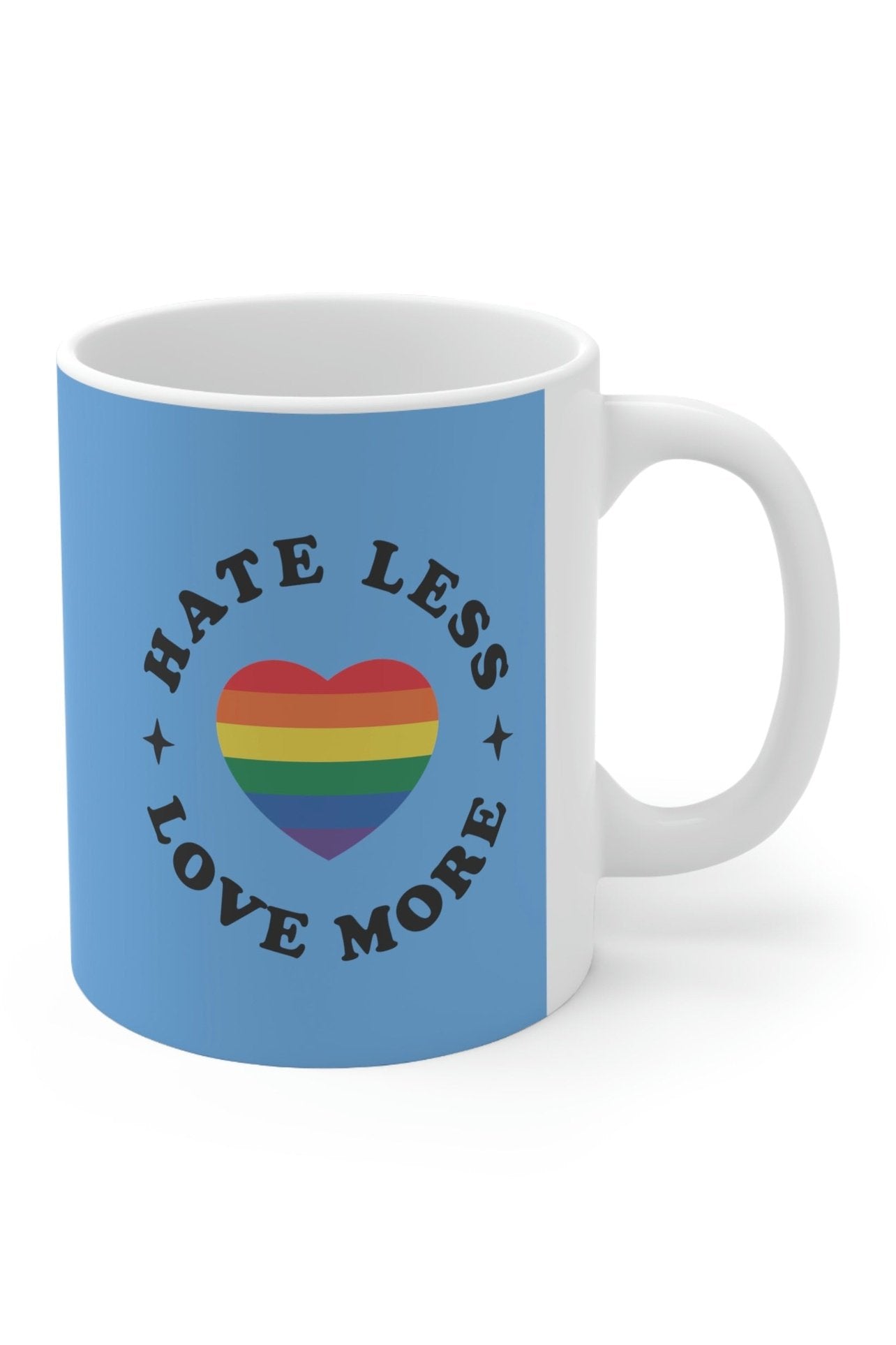 Hate Less Love More (blue) Ceramic Mug 11oz