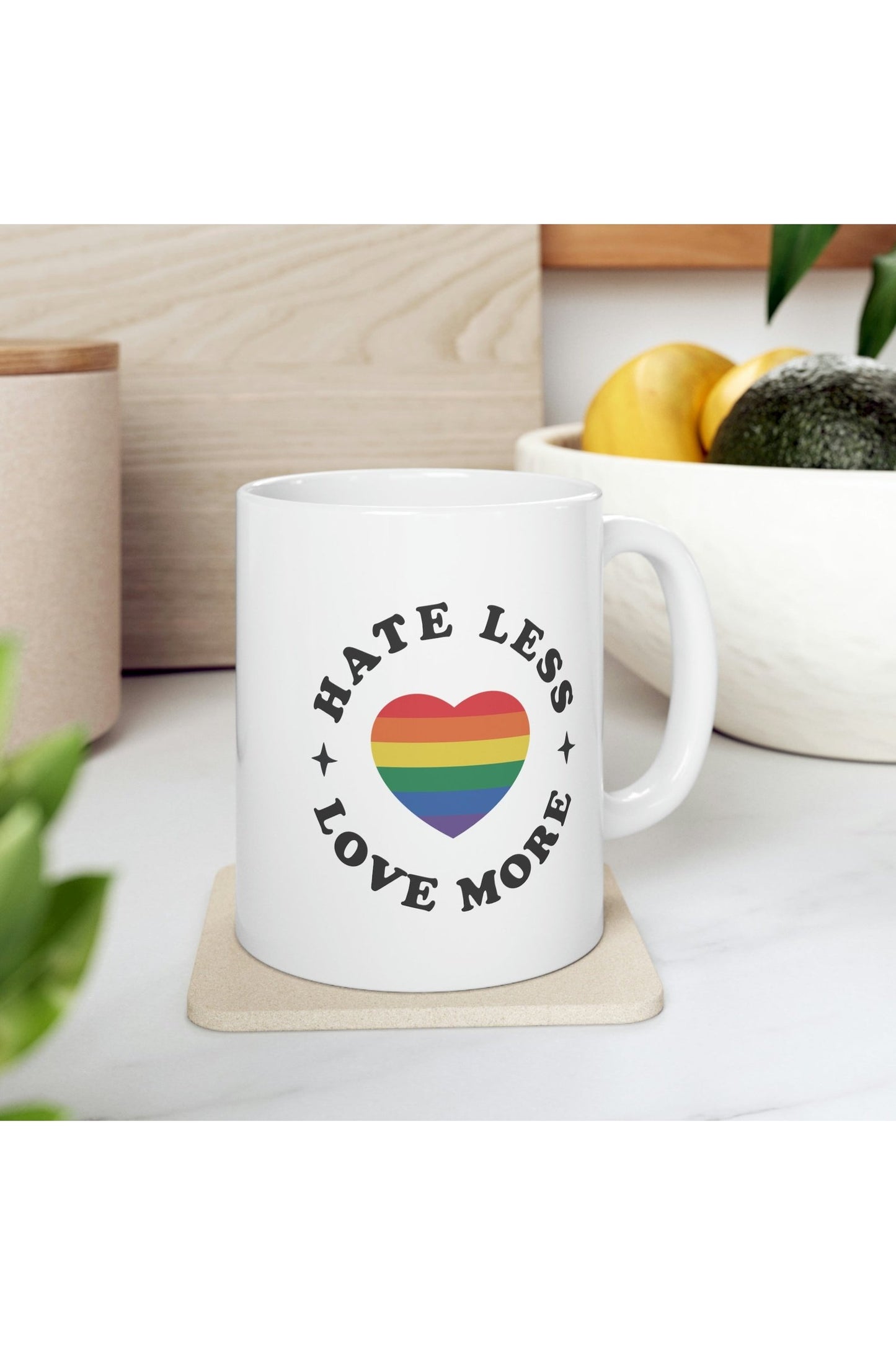 Hate Less Love More Ceramic Mug 11oz