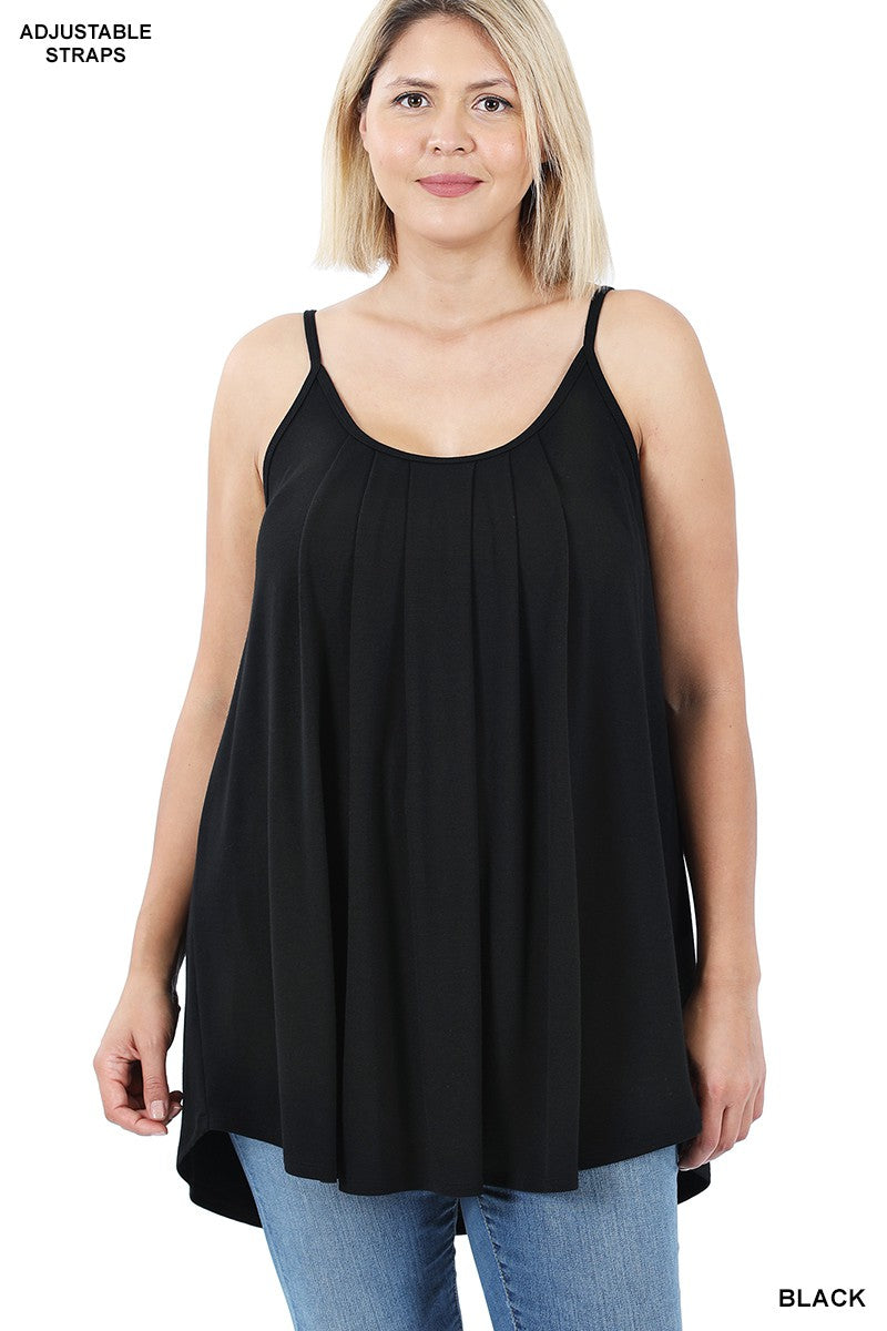 Zenana Pleated Cami Top (Plus)