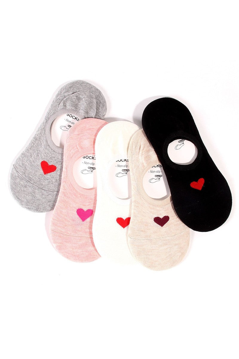 Lovey Heart No-Show Socks