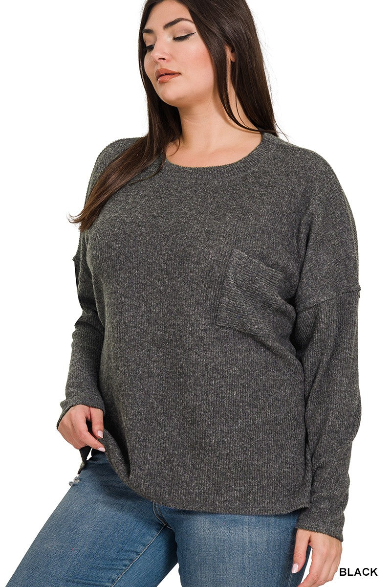 Zenana Melange Hacci Sweater