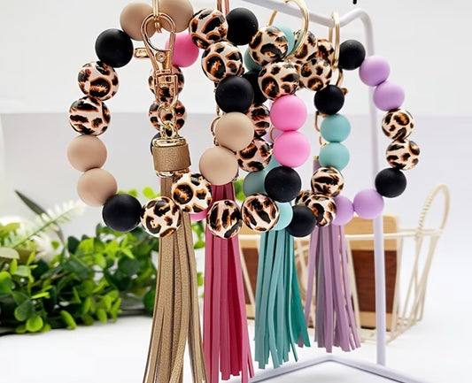 Animal Print Wristlet Keychain