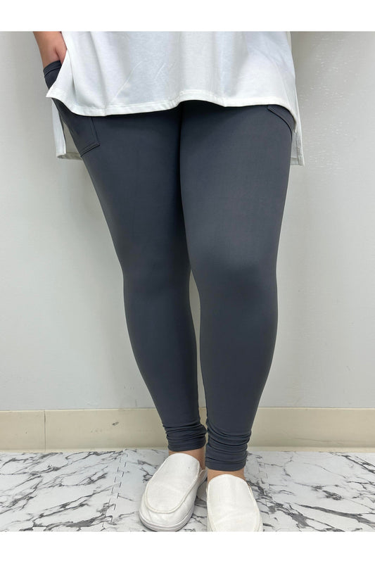 Charcoal Gray Leggings w/ Pockets