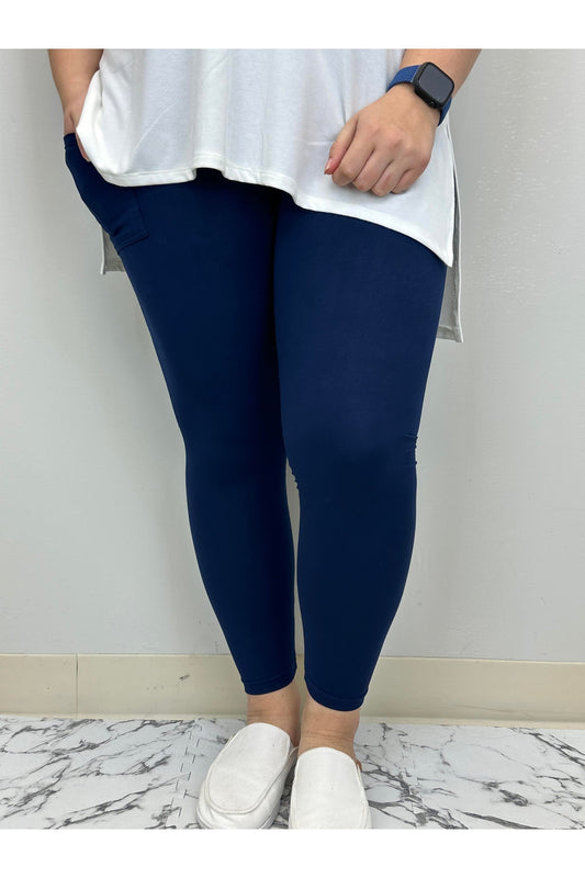 Navy Leggings w/ Pockets