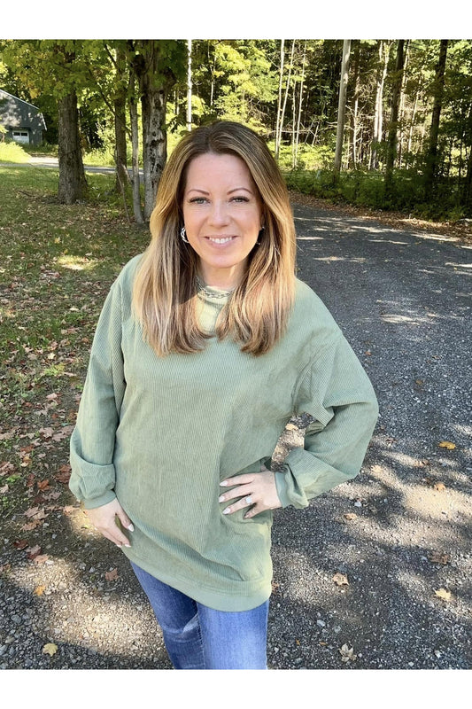 Original Corded Crewneck in Sage Green