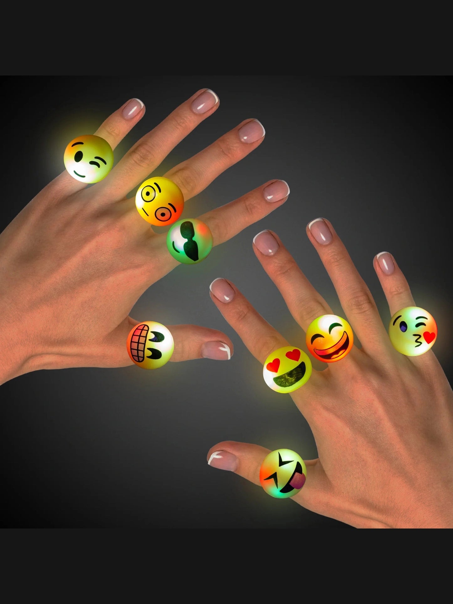 Light Up Emoticon Rings