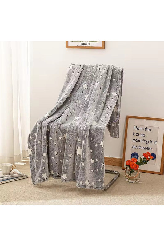 Gray Stars Glow Blanket