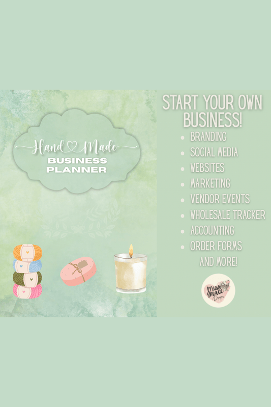 Home Based Business Planner (Digital or Print)| Start Your Own Business | Crochet, Knit, Soap, Candles, Paint, Cricut and more! Learn to be your own boss!