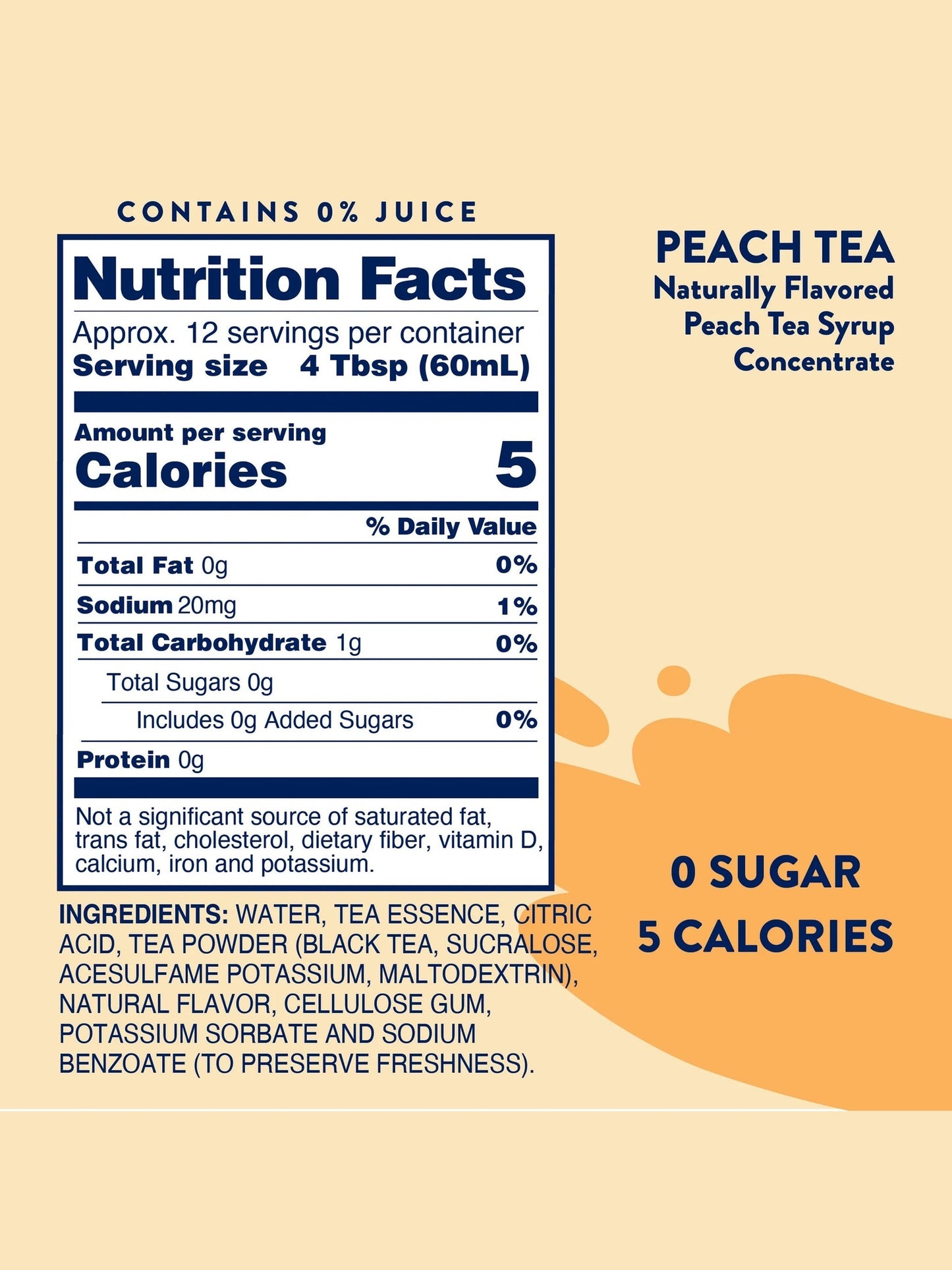 Jordan's Skinny Syrup Peach Sweet Tea Concentrate