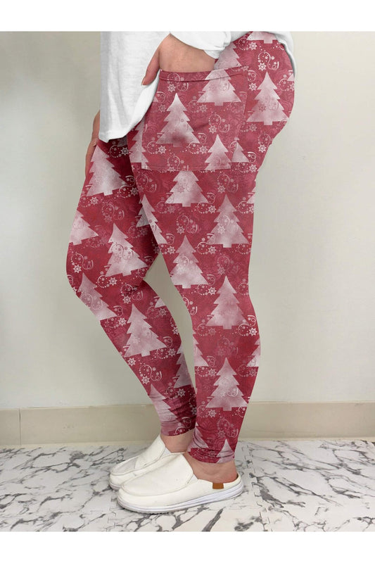 Red Tree Leggings w/ Pockets