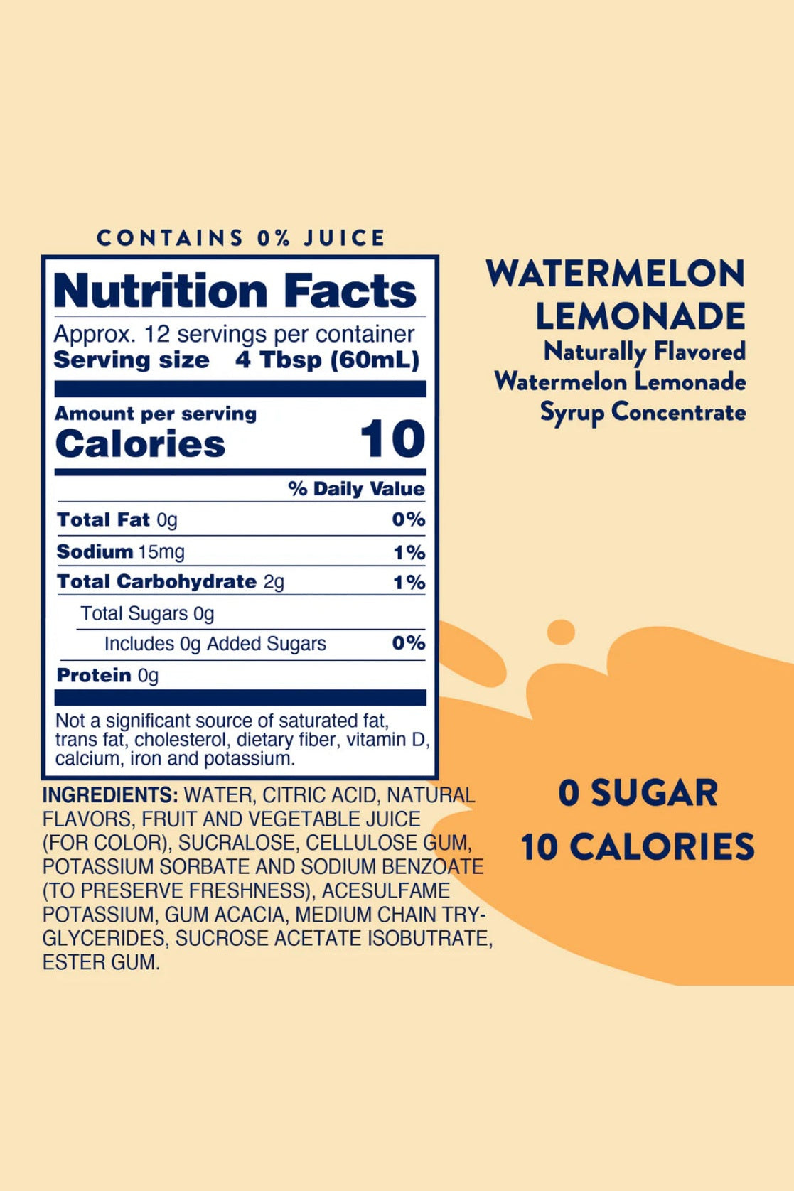 Jordan's Watermelon Lemonade Skinny Syrup Concentrate