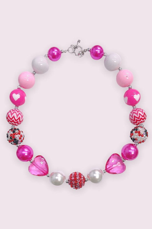Pink Bubble Bead Necklace