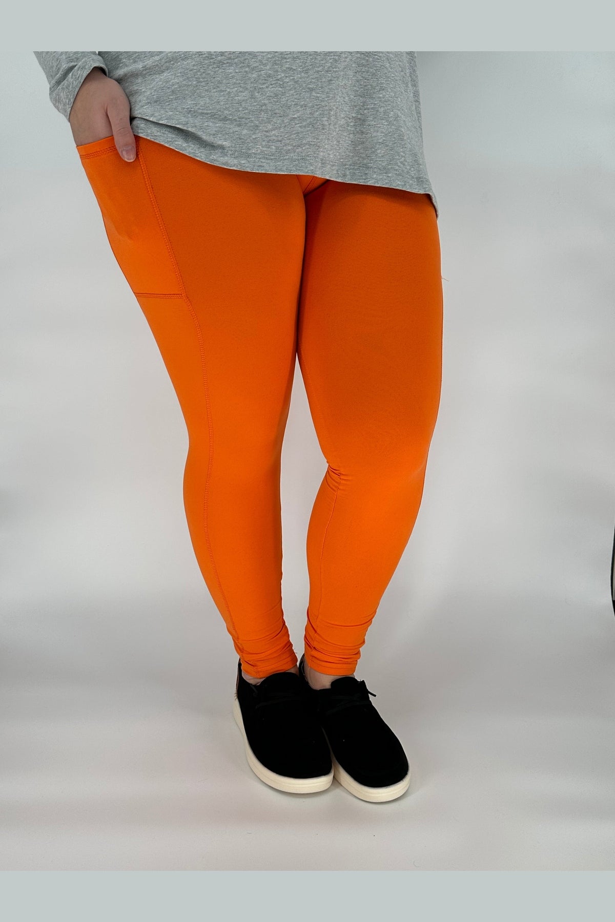 Orange Sport Pocket Leggings