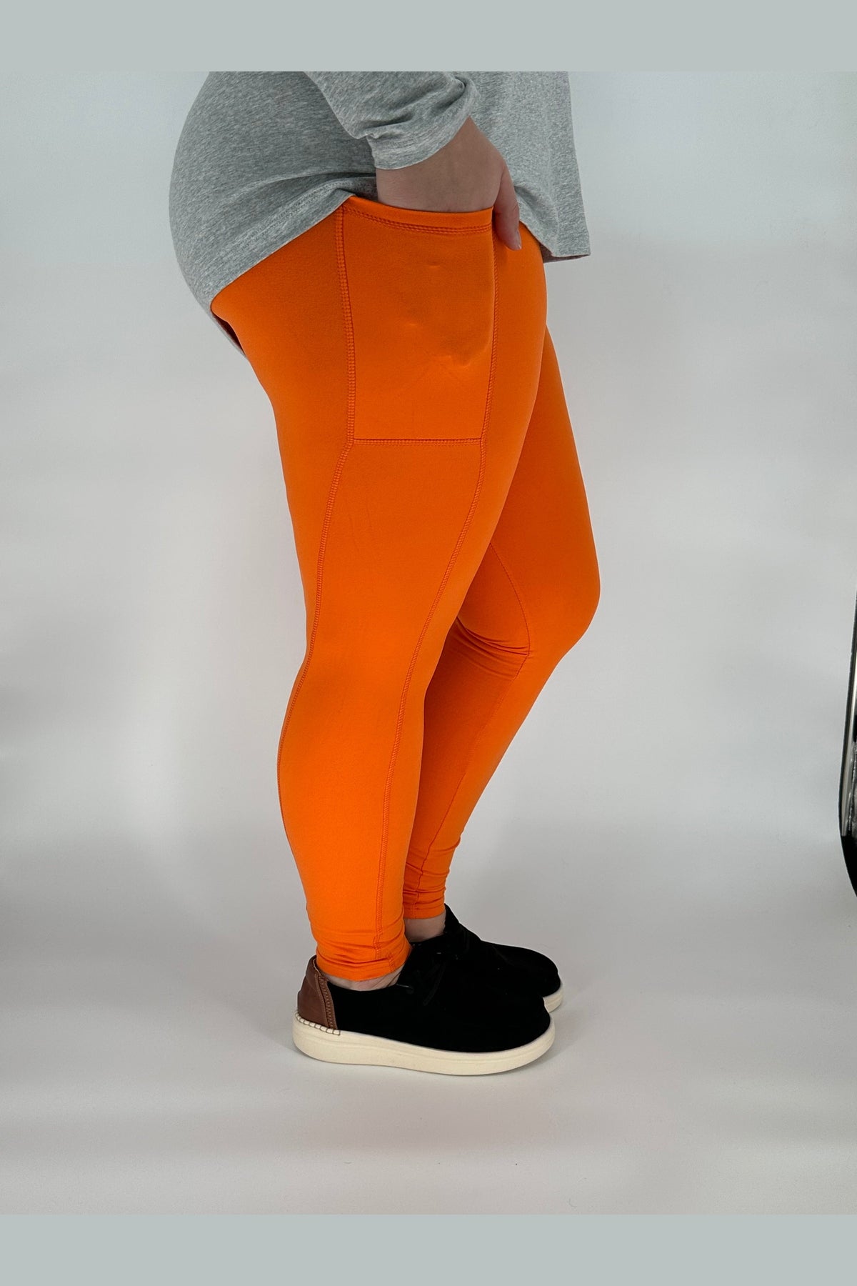 Orange Sport Pocket Leggings