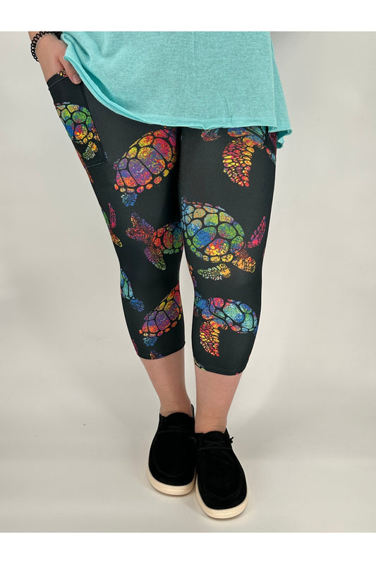 Sea Turtle Capri w/ Pockets