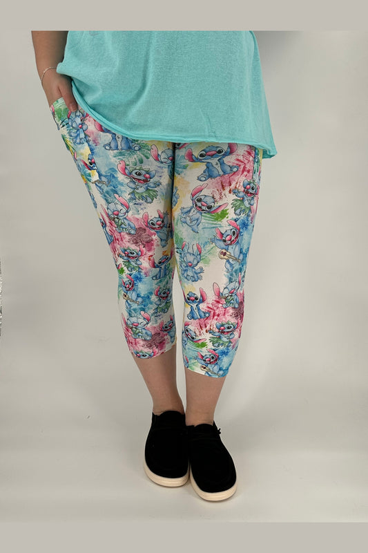 Tie Dye Monster Capri w/ Pockets