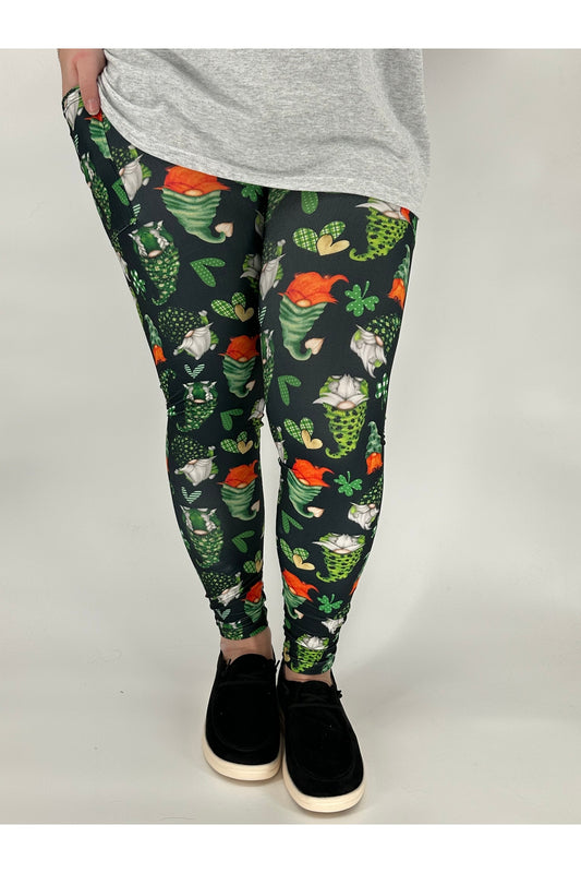 St Patty Gnome Leggings w/ Pockets