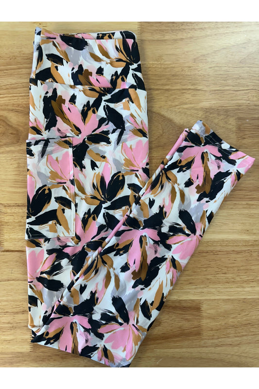 Spring Abstract Leggings w/ Pockets