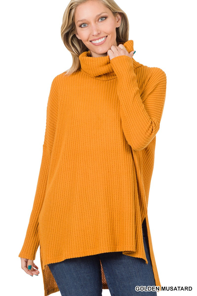 Zenana Brushed Thermal Cowl Neck Sweater